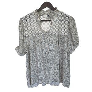 Everleigh Ivory and Yellow Floral Boho Blouse - Large